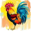 Havana Morning Rooster Sketch Paint By Numbers