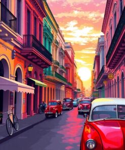 Havana Street Golden Hour Paint By Numbers
