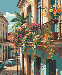 Havana Vintage Balcony Blooms Paint By Numbers