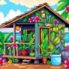 Hawaii Tropical Board Shack Paint By Numbers
