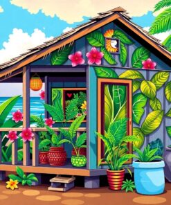 Hawaii Tropical Board Shack Paint By Numbers
