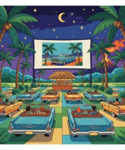Hawaiian Night Auto Theater Paint By Numbers