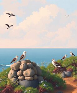 Hazy Coastal Bird Rookery Paint By Numbers