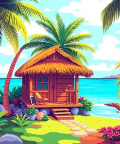 Coastal Hut Paint Numbers