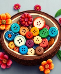 Heirloom Buttons Inside Coconut Paint By Numbers