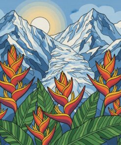 Heliconia Amidst Icy Peaks Paint By Numbers