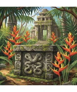 Heliconia Gracing Ancient Altar Paint By Numbers