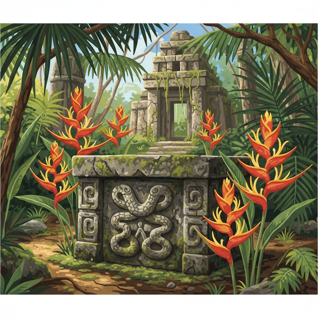heliconia-gracing-ancient-altar-paint-by-numbers-kit