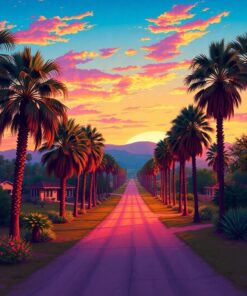 Palms Dusk Paint Numbers