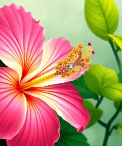 Hibiscus With Heritage Brooch Paint By Numbers