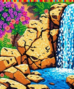 Waterfall Mosaic Paint Numbers