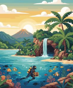 Hidden Diver Island Retreat Paint By Numbers