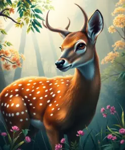 Hidden Exotic Fawn Retreat Paint By Numbers