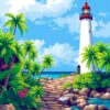 Island Lighthouse Paint Numbers