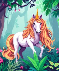 Jungle Unicorn Paint Numbers