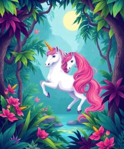 Unicorn Oasis Paint Numbers