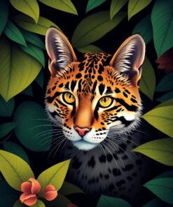Tropical Feline Paint Numbers