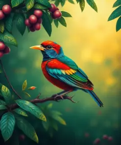 Hidden Vintage Canopy Bird paint by numbers