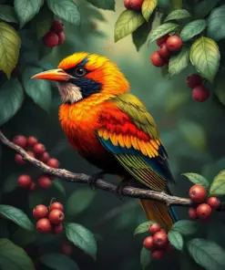 Hidden Vintage Canopy Bird paint by numbers