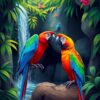 Bathing Macaws Paint Numbers