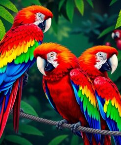 High Wire Scarlet Macaws Paint By Numbers