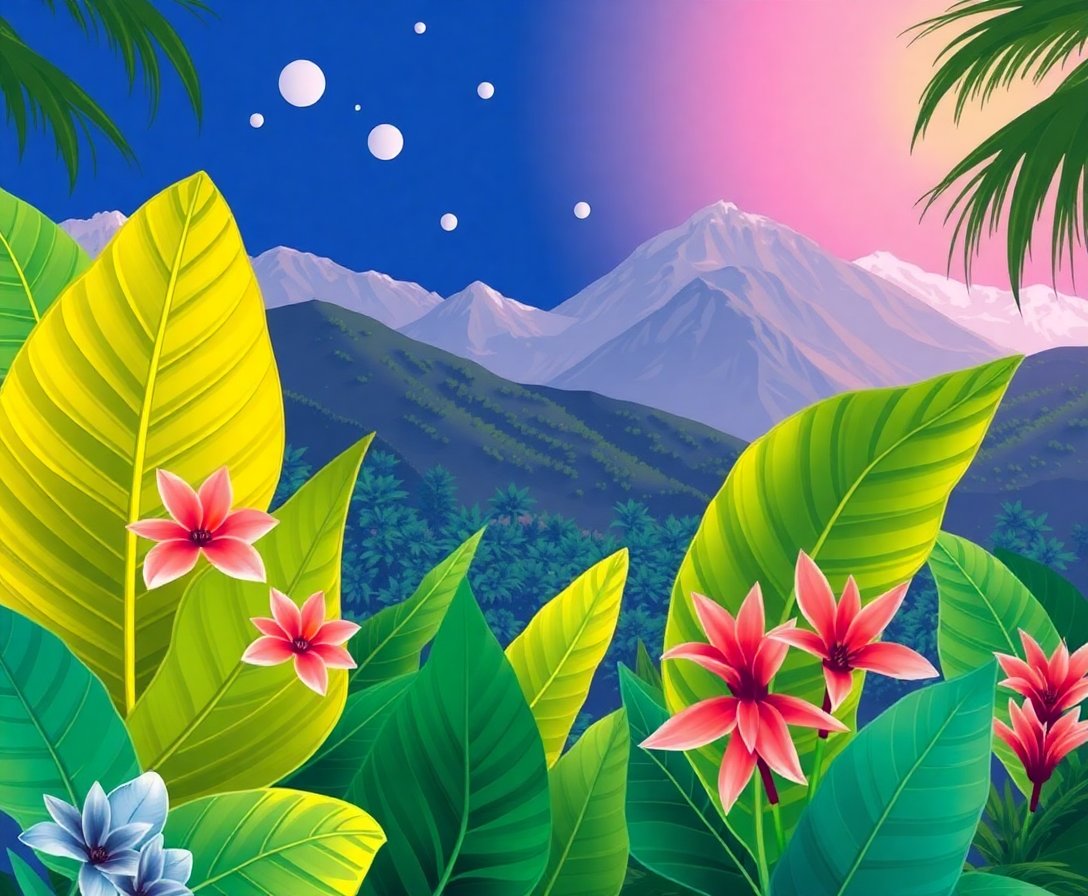 Hillstar Approaching Tropical Bloom Paint By Numbers Kit completed