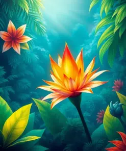 Hillstar Approaching Tropical Bloom Paint By Numbers