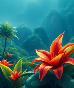 Hillstar Approaching Tropical Bloom Paint By Numbers