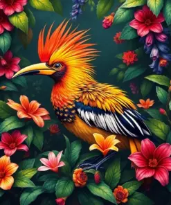 Hoatzin Amidst Tangled Flora Paint By Numbers