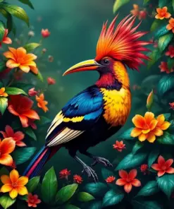 Hoatzin Amidst Tangled Flora Paint By Numbers