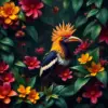 Hoatzin Amidst Tangled Flora Paint By Numbers