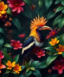 Hoatzin Amidst Tangled Flora Paint By Numbers