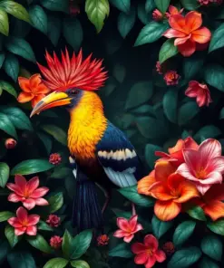 Hoatzin Amidst Tangled Flora Paint By Numbers