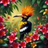 Hoatzin Amidst Tangled Flora paint by numbers