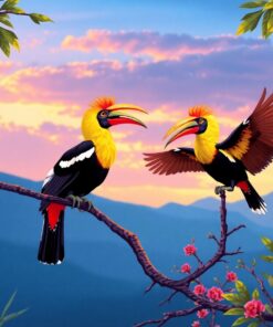 Hornbills In Evening Light Paint By Numbers
