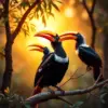 Hornbills In Evening Light paint by numbers