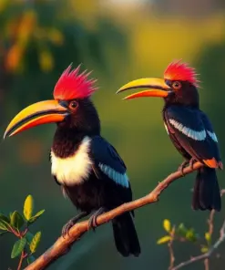 Hornbills In Evening Light Paint By Numbers