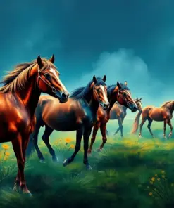 Horses Await The Monsoon Paint By Numbers