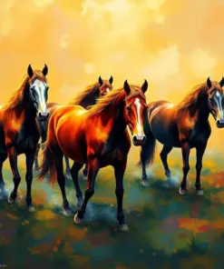 Horses Await The Monsoon Paint By Numbers