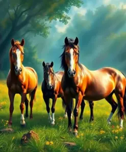 Horses Await The Monsoon Paint By Numbers