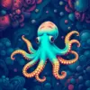 Hovering Retro Ocean Cephalopod Paint By Numbers