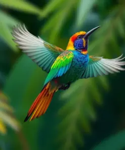 Hovering Tropical Jewel Bird Paint By Numbers