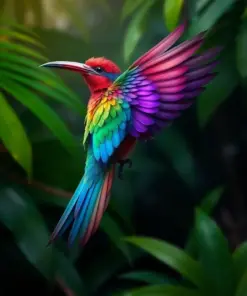 Hovering Tropical Jewel Bird Paint By Numbers