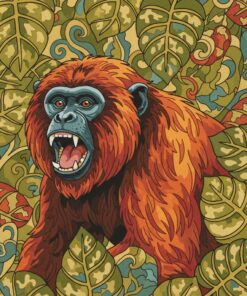 Howler Amidst Vintage Leaves Paint By Numbers