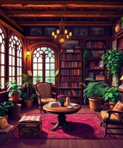 Humid Antique Reading Room Paint By Numbers