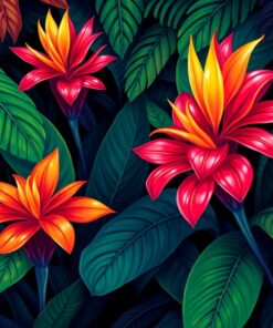 Heliconia Blooms Paint Numbers