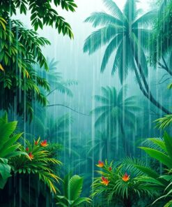 Jungle Rainstorm Paint Numbers