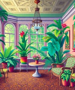 Humid Victorian Tropical Parlor Paint By Numbers