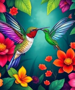 Hummingbird Kissed Jungle Fae Paint By Numbers