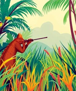 Hunting Amidst Tropical Grass Paint By Numbers